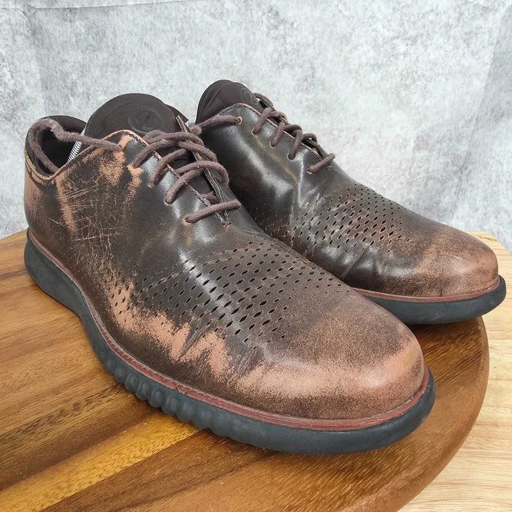 Cole Haan Zerogrand Oxford Shoes‎ Mens 11.5 M Brown Laser Wingtip Derby C37086